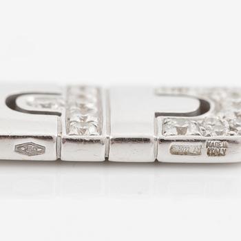 Bulgari hänge/berlock 18K vitguld vitguld med runda briljantslipade diamanter "Parentesi".