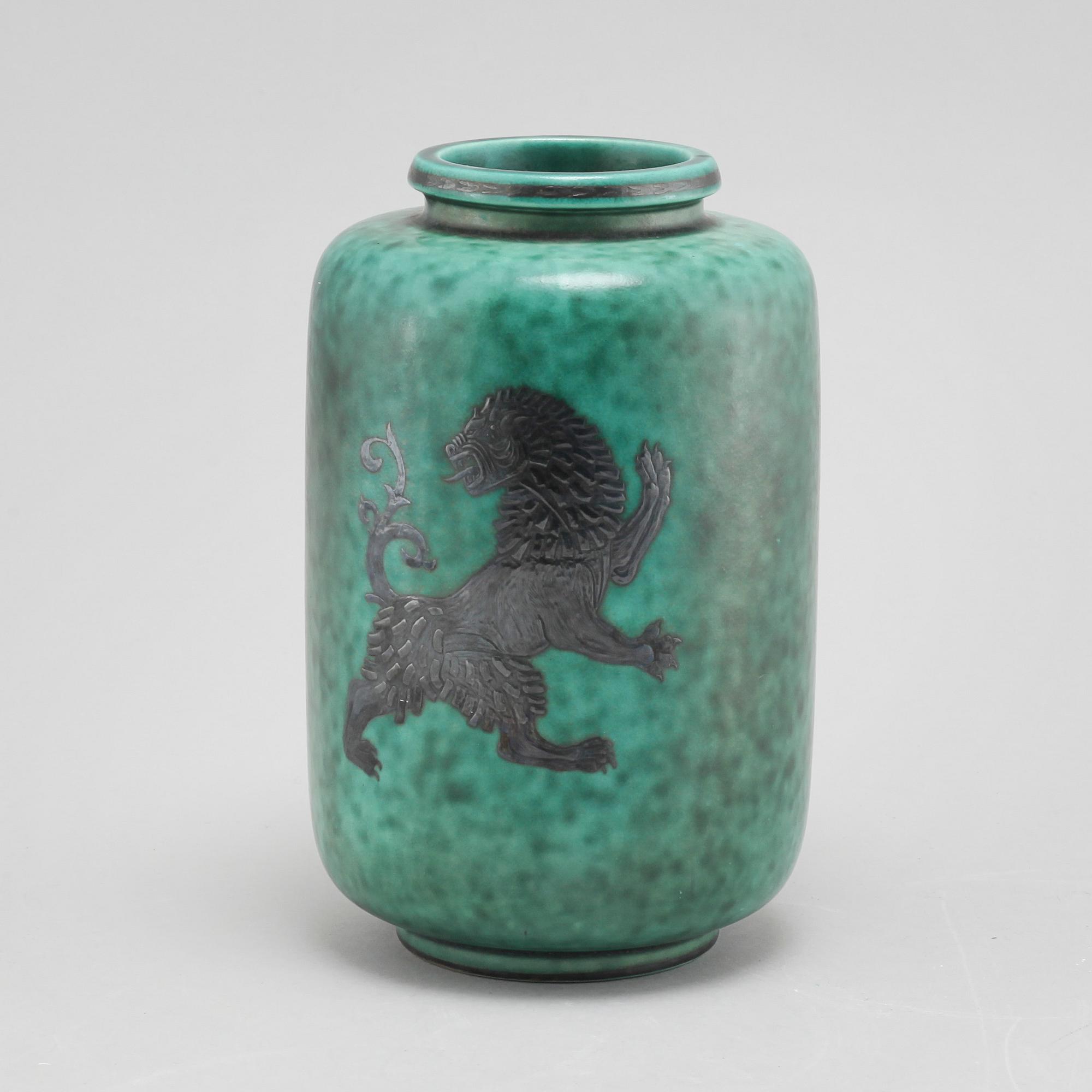 WILHELM KÅGE, "Argenta" vas, stengods, Gustavsberg, 1948.