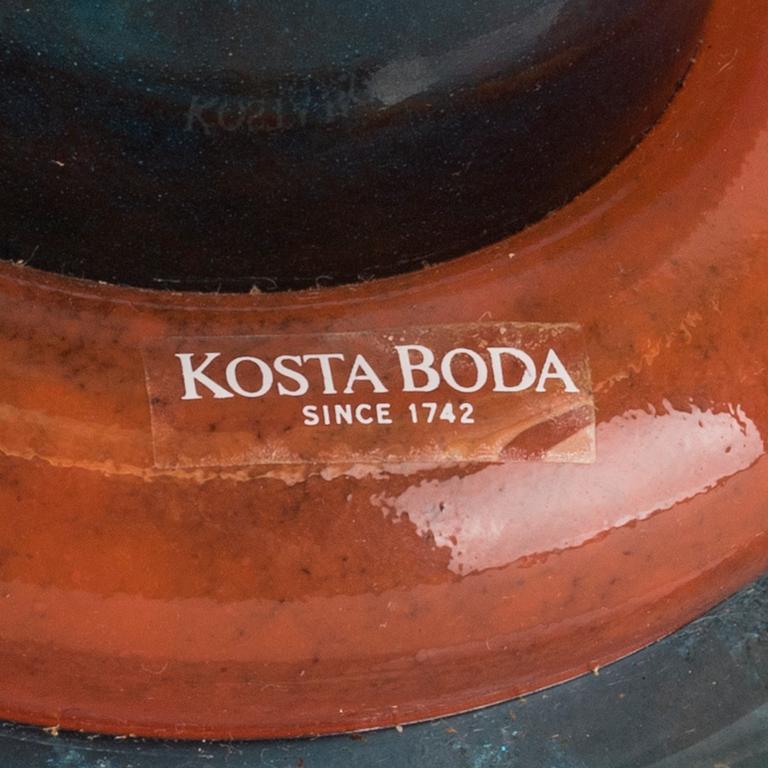 KJELL ENGMAN, SKÅL på fot, glas,  Artist collection, Kosta Boda, signerad.