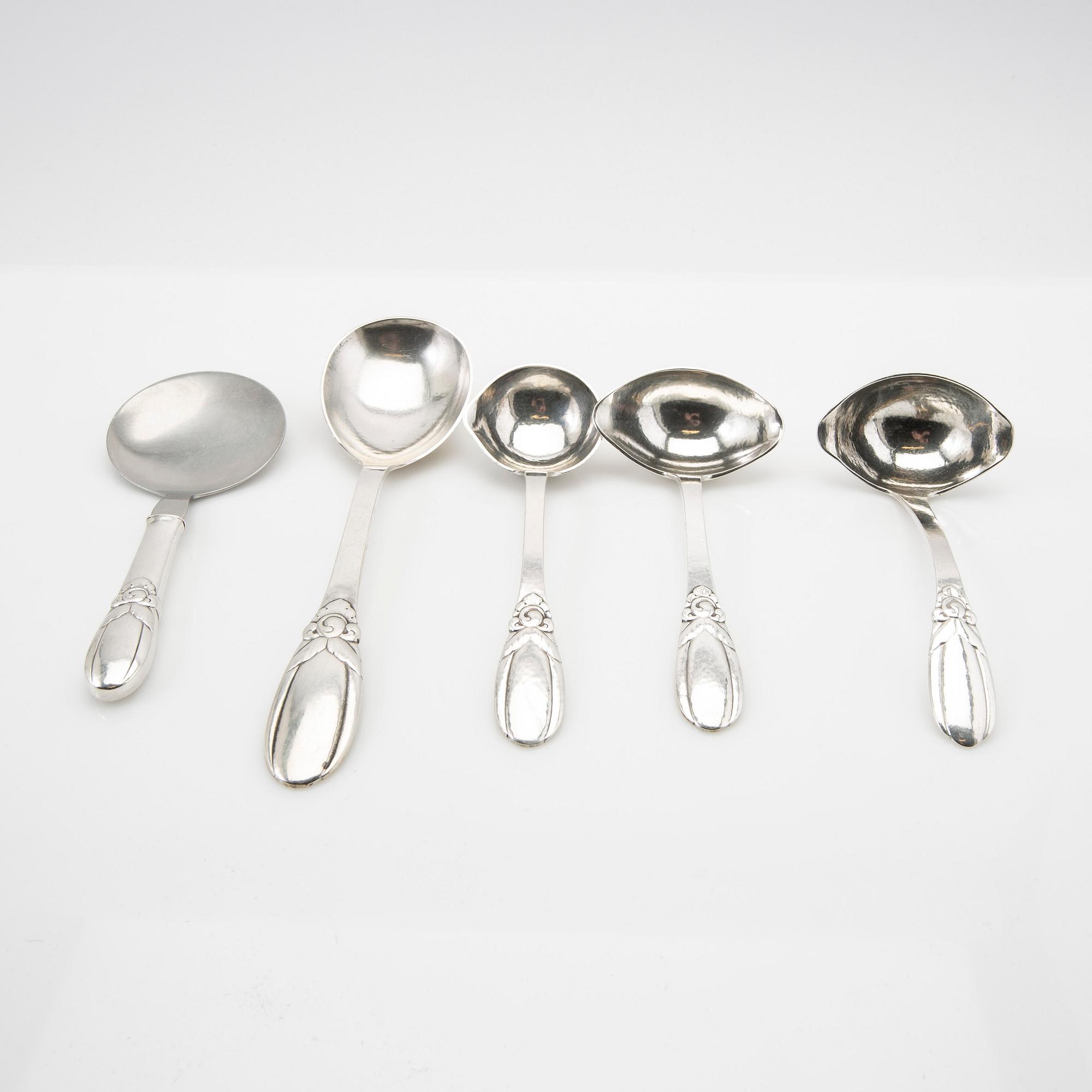 Evald Nielsen, Silver cutlery, 12 pieces, silver, Denmark.