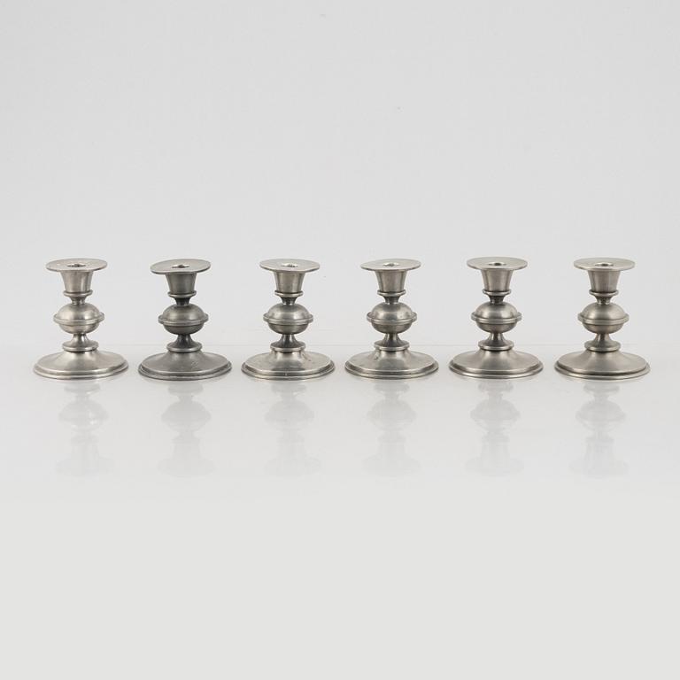 Edvin Ollers, candlesticks, 8 pcs, Schreuder & Olsson, Stockholm, 1937-1980.