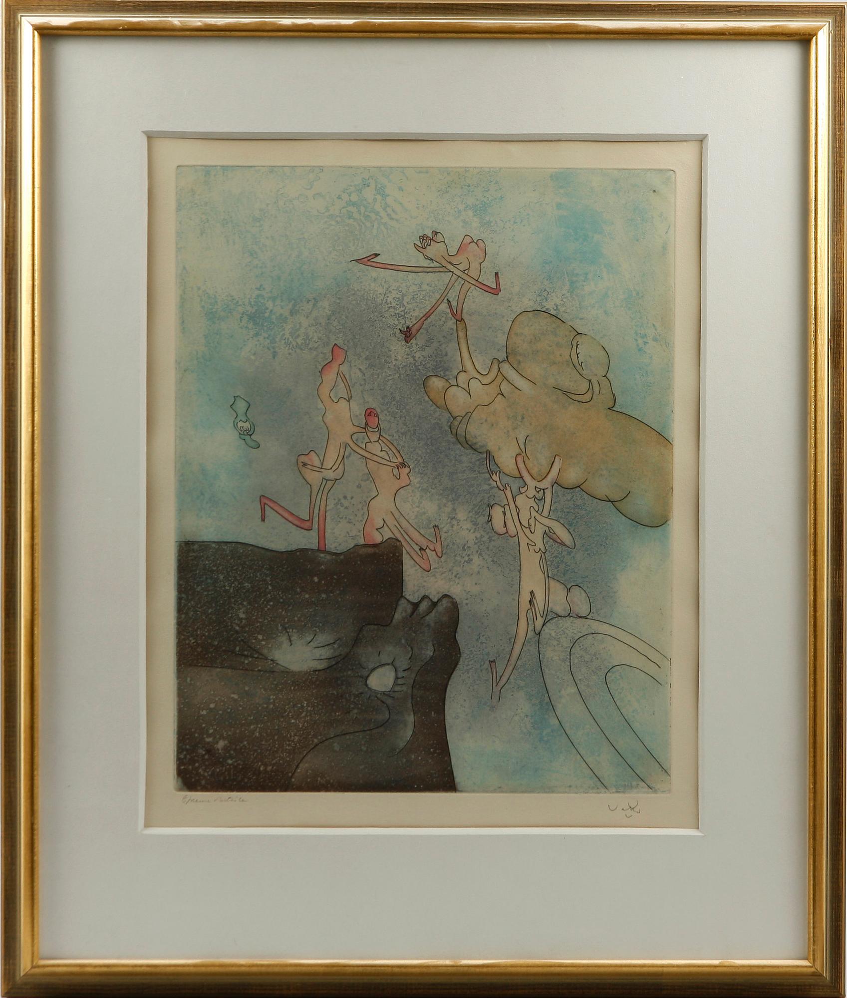 ROBERTO MATTA, färgetsning, sign, epreuve d'artiste.