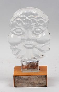 SKULPTUR, glas, Lars Hellsten, Skruf, sign o dat 1971.