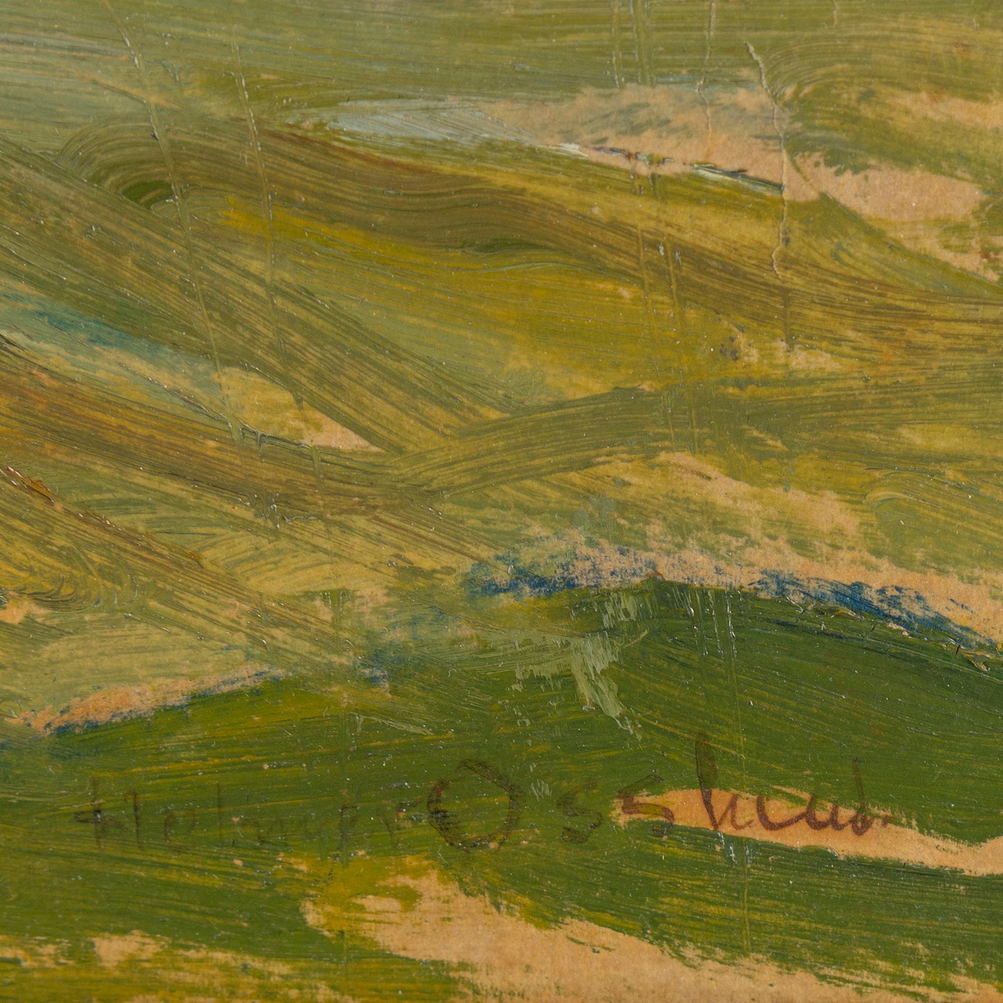 HELMER OSSLUND, oil on grease proof paper/paper-panel, signed.