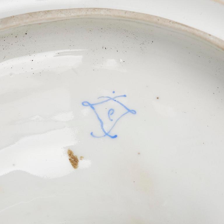 A pair of large porcelain urns, Sèvres like mark, around 1900.