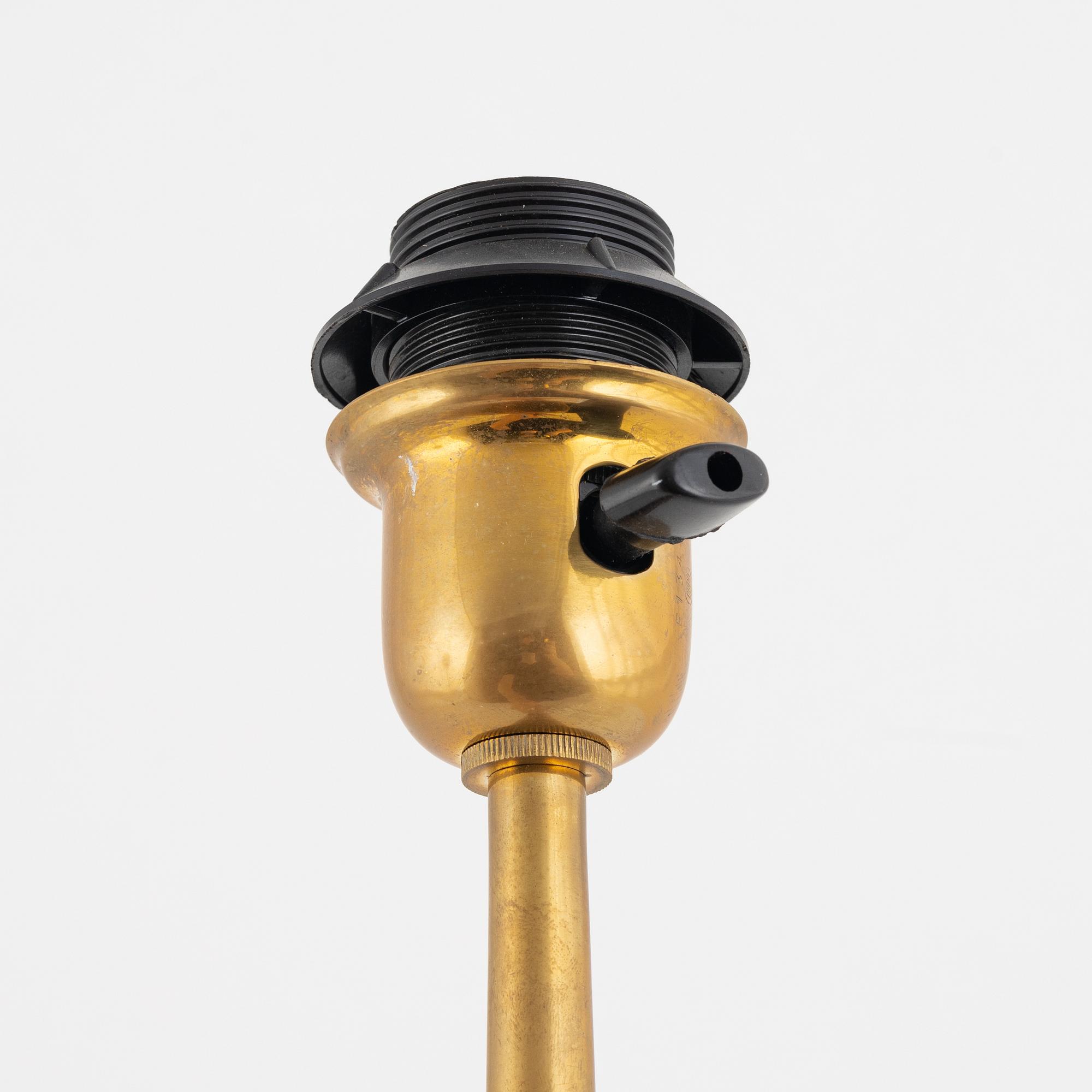A mid 20th century brass table lamp, from CEBE (Asea Belysning).