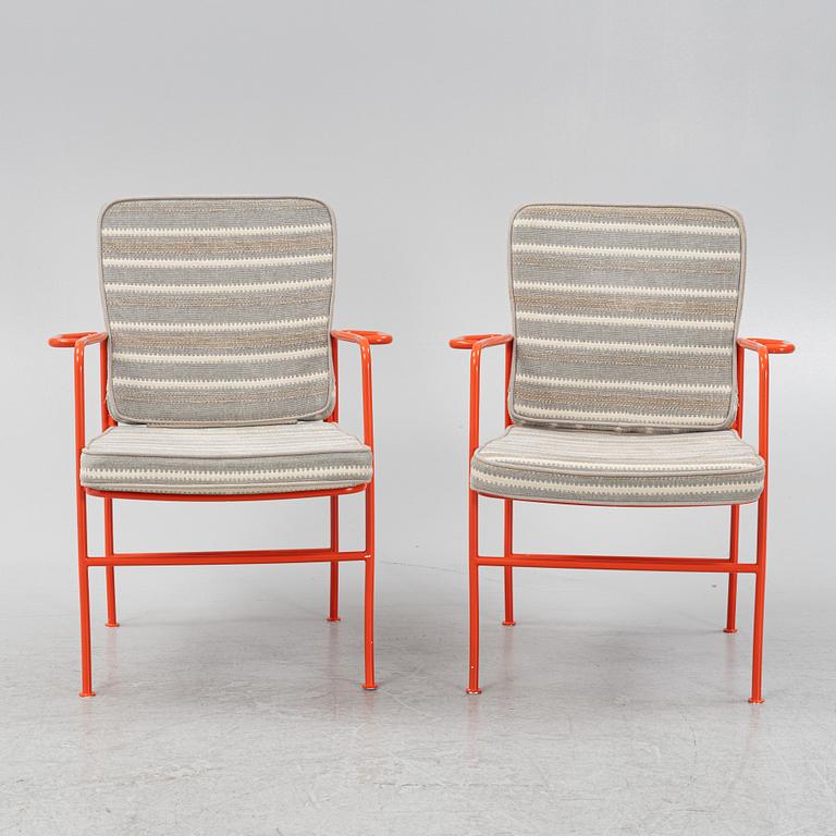 Josef Frank a pair of model 591 steel tube armchairs, Firma Svenskt Tenn.