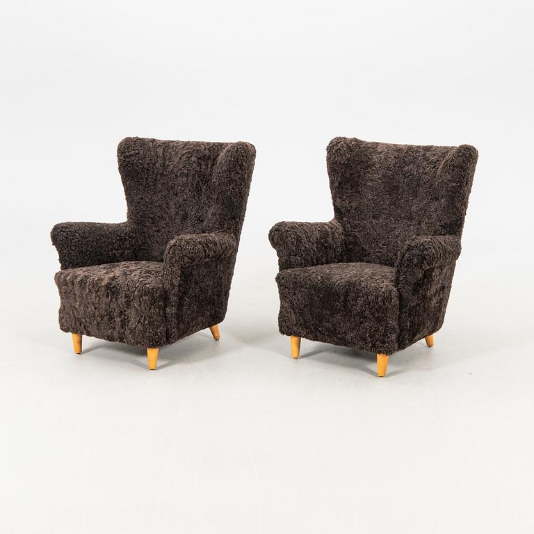 Armchairs, a pair from the 1940s Swedish Modern.