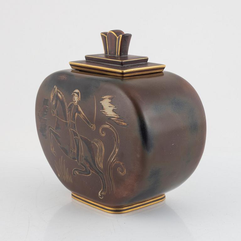 Gunnar Nylund, a unique 'Flambé' urn with cover, ALP Lidköping.