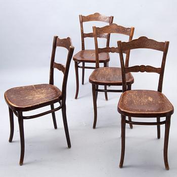 TUOLEJA, 4 kpl, Thonet, Wien, Itävalta, vuosisadanvaihde 1800/1900.