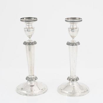 Ljusstakar, ett par, silver, Scheel, Kassel, Tyskland, 1800-tal.