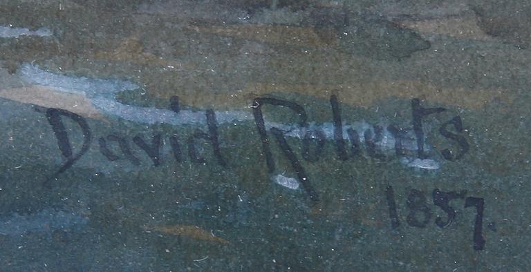 OKÄND KONSTNÄR, akvarell, sign, David Roberts 1857.