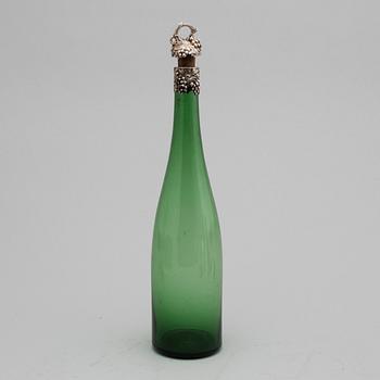 A silver mounted winebottle, Birmingham 1839.