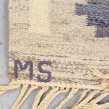 Mary Sandberg, a carpet, flat weave, ca 197 x 131 cm, signed MS KH.