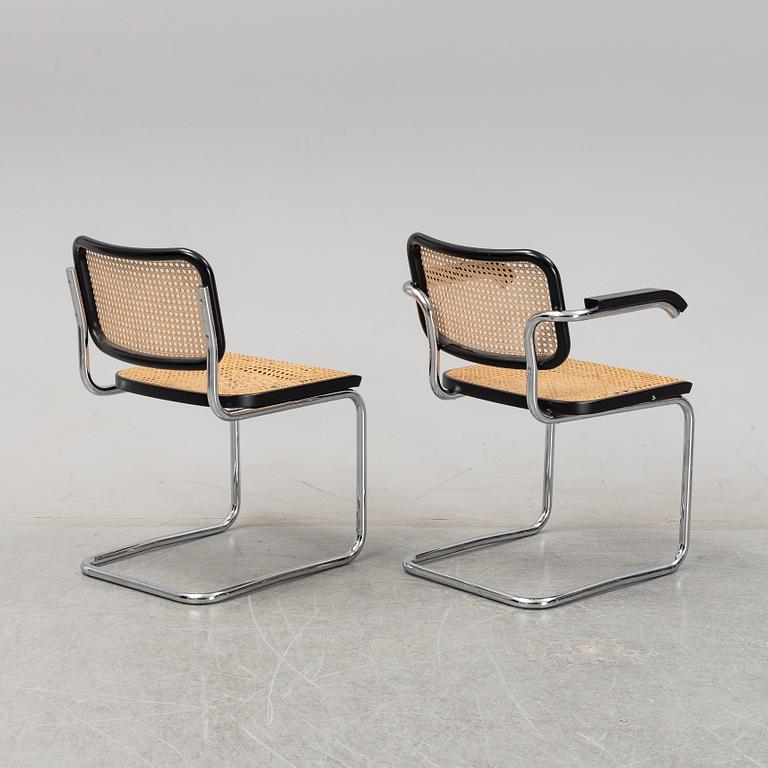 Marcel Breuer, five tubular steel 'Cesca' chairs, Knoll Studio.