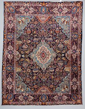 A carpet from Kashmar, around 383 x 297 cm.