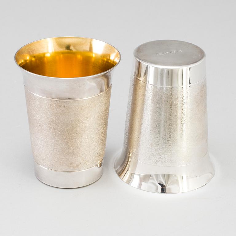KE PALMBERG bägare 6 st sterling silver Alton Falköping 1978-80.