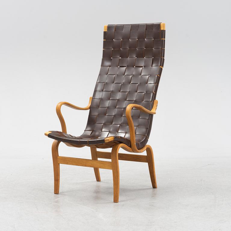 Bruno Mathsson, an oak and leather 'Eva Hög' armchair, Firma Karl Mathsson, Värnamo, 1972.