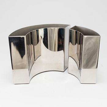 A pair of stainless steel vases by Ann Wåhlström from Cultura Metal, Sweden.