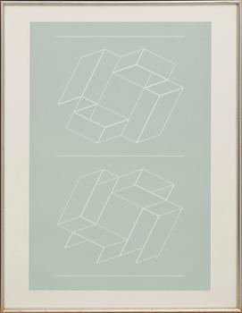 JOSEF ALBERS, Linocut/embossed Roleaf, NUMBERED 34/125 AND SIGNED. -71.