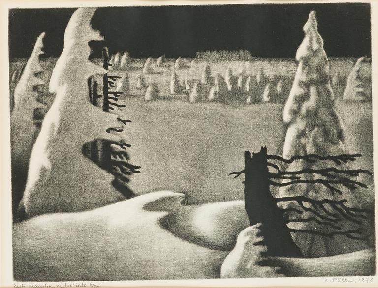 Kaljo Põllu, mezzotint, signed and dated 1978, numbered 6/50.