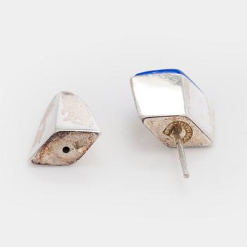 Ulla Poropudas, jewellery set, 4 pieces, silver, acrylic, Lapponia 1986.