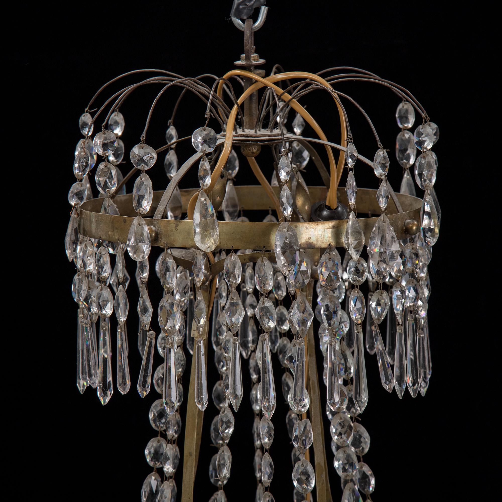 A Swedish Empire chandelier, first half of the 19th century.