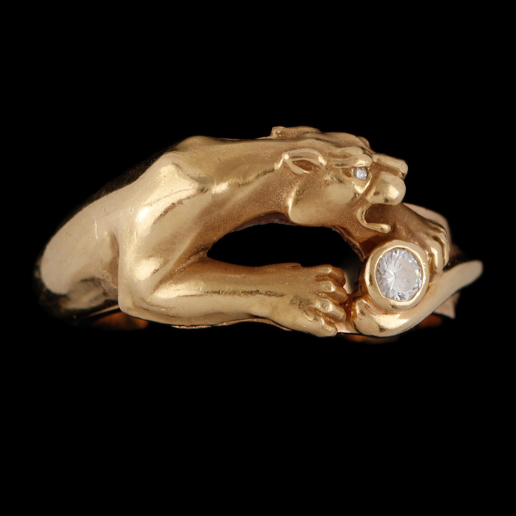 RING, 18k guld med briljantslipad diamant, Carrera y Carrera, Spanien, 2000-tal. Vikt 9 g.