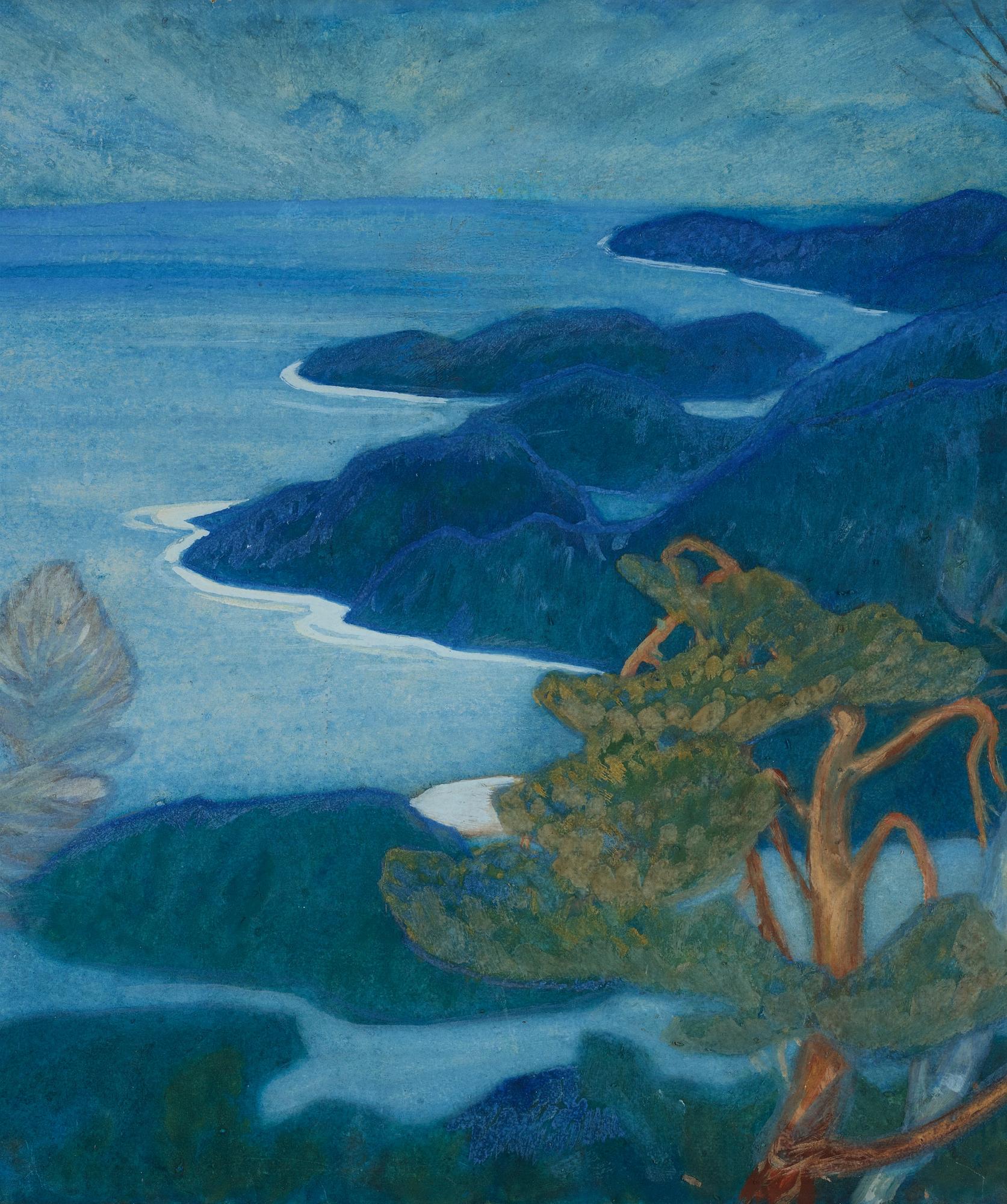 Helmer Osslund, View from Ringkallen, scene from The High Coast in the north of Sweden.