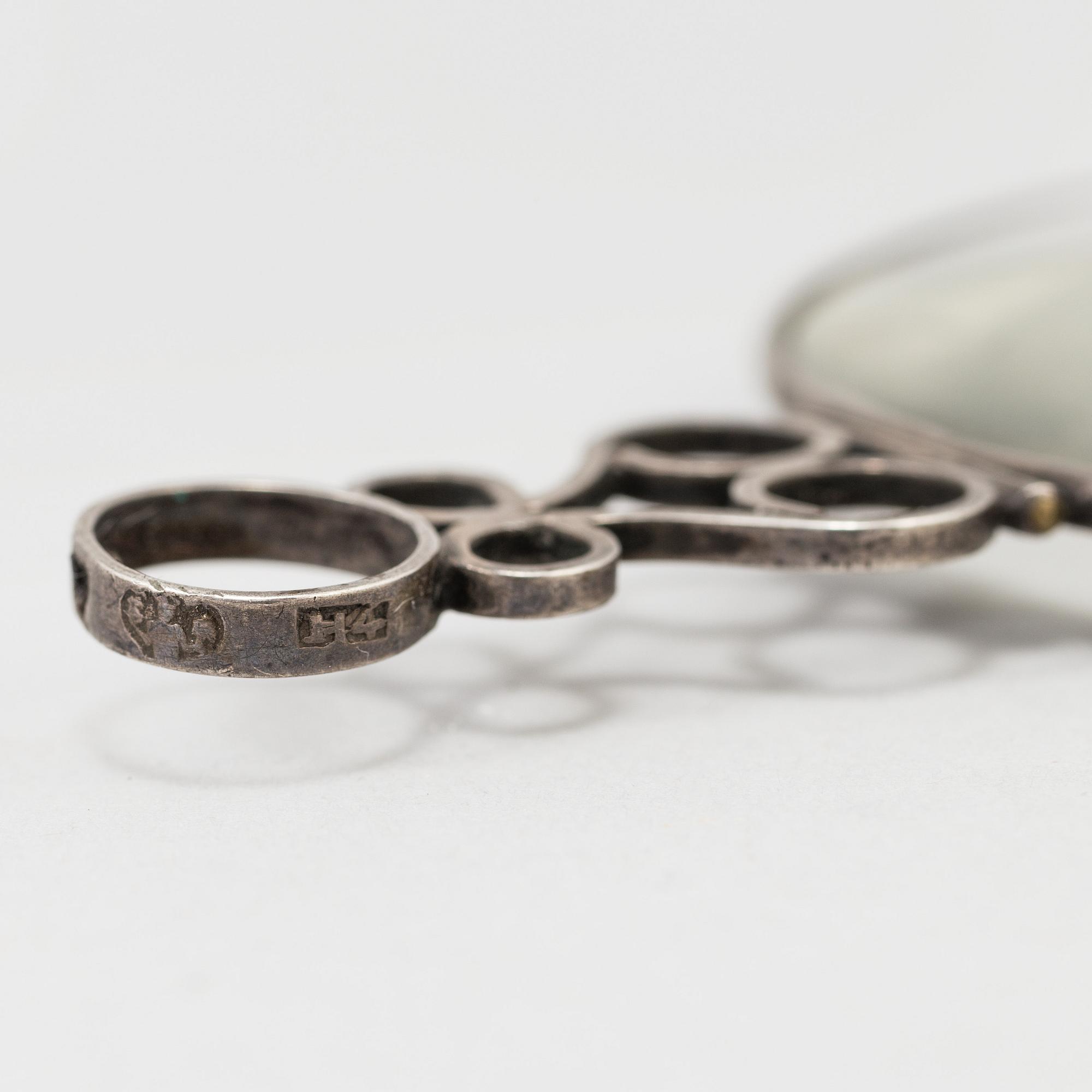 LÄSGLAS, silver och glas, Norrköping 1838.