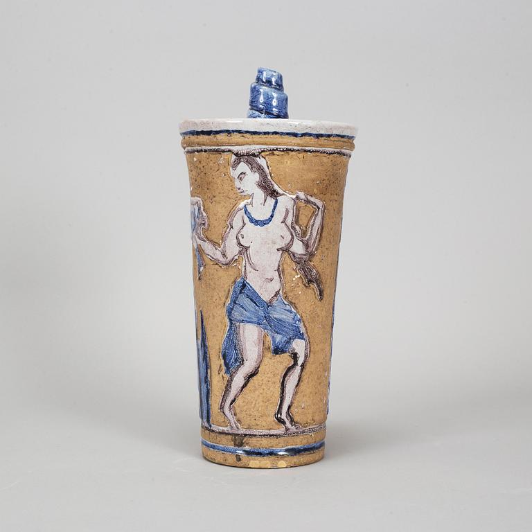 MÄRTA ANKARSVÄRD-GRÖNWALL, a faiance vase from her own workshop,  1920's-30's.