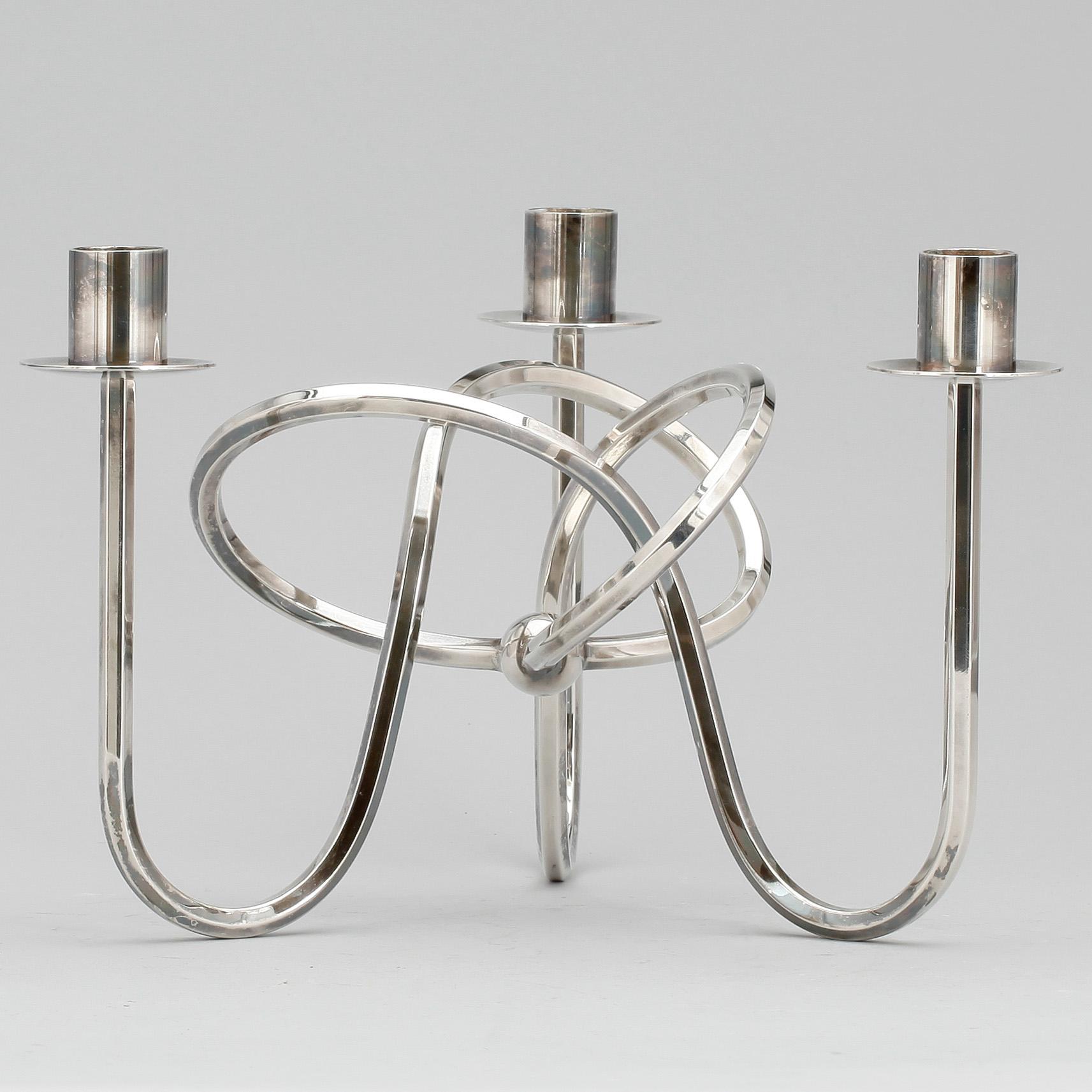 LJUSSTAKE, nysilver, Josef Frank för Svenskt Tenn, formgiven 1938.