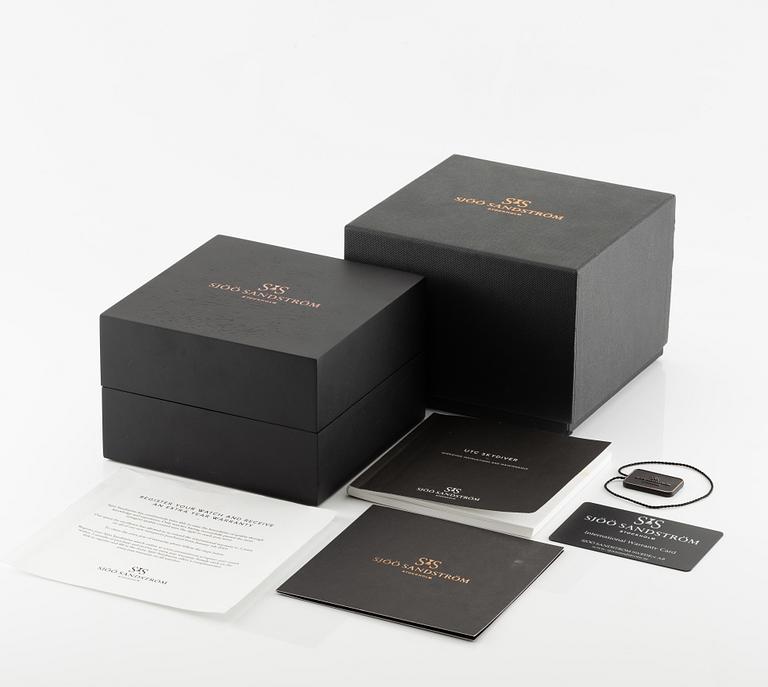 Sjöö Sandström, UTC Skydiver Black Night, wristwatch, 44.2 mm.