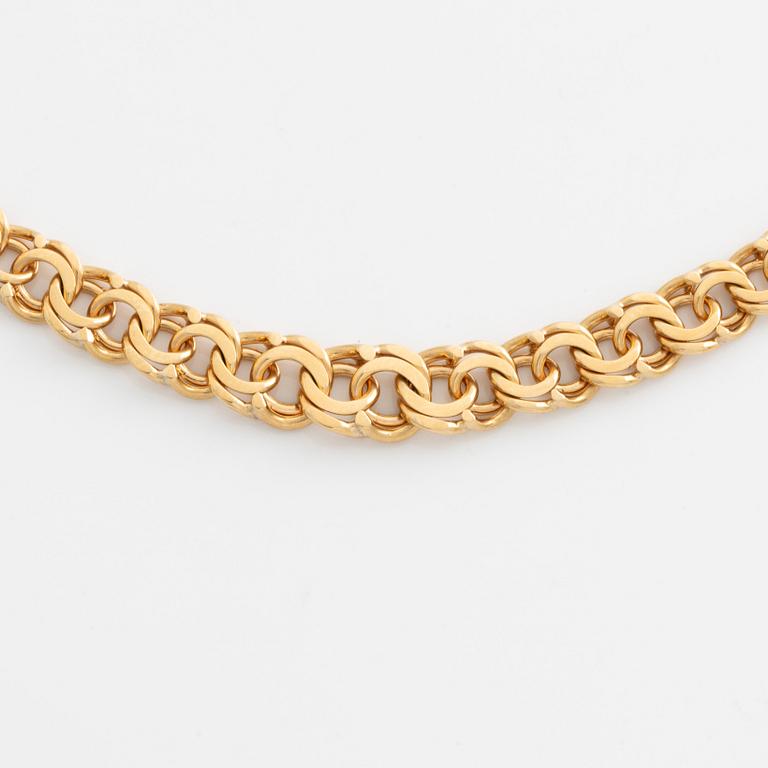 Collier, 18K guld, doserad bismarcklänk.