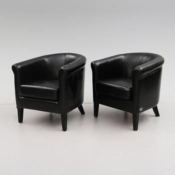 KLUBBFÅTÖLJER, 1 par, skinn, 2000-tal.