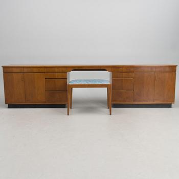 A 1960s sideboard and a stool, for Paul Boman, Finland.