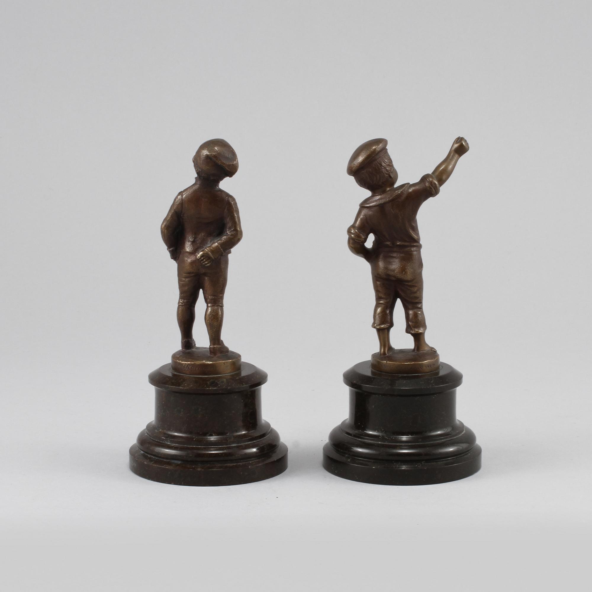 SKULPTURER, 2 st, brons, omkring sekelskiftet 1900.