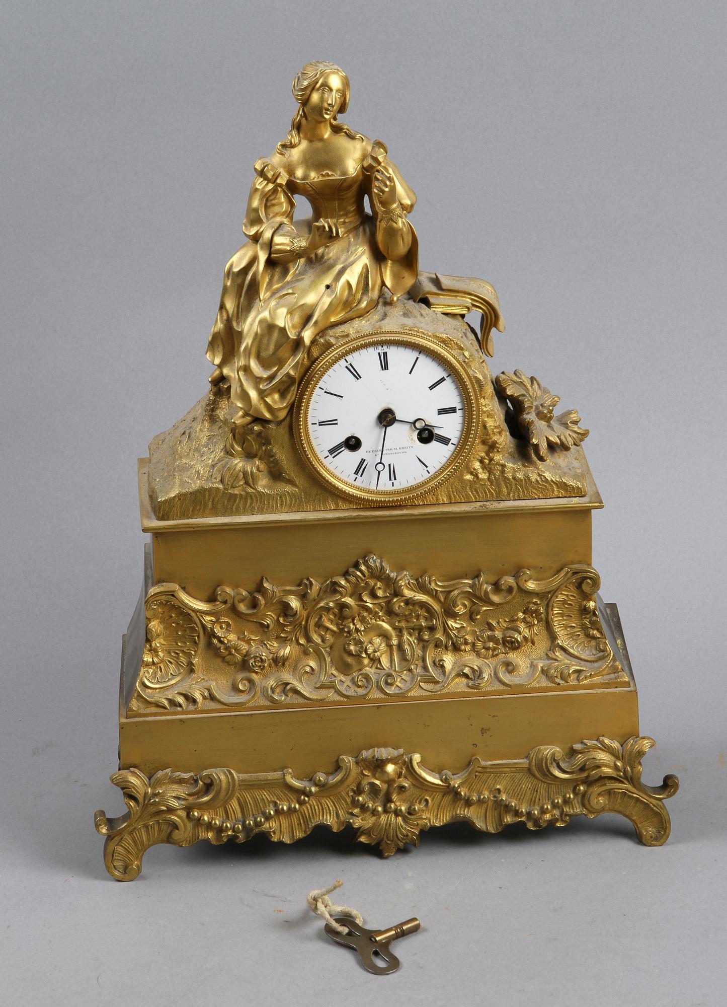 BORDSPENDYL, Brons, Nyrokoko,  Ryssland, 1800-talets mitt.