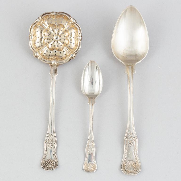 Cutlery service parts, 15 pcs, silver, including JA Selling, Härnösand, 1867.