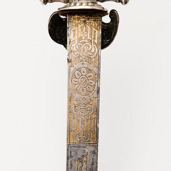 A Danish 18th Century silver-mounted hunting dagger.