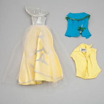 BARBIEDOCKOR, 2 st med tillbehör, Mattel, 1950/60-tal.