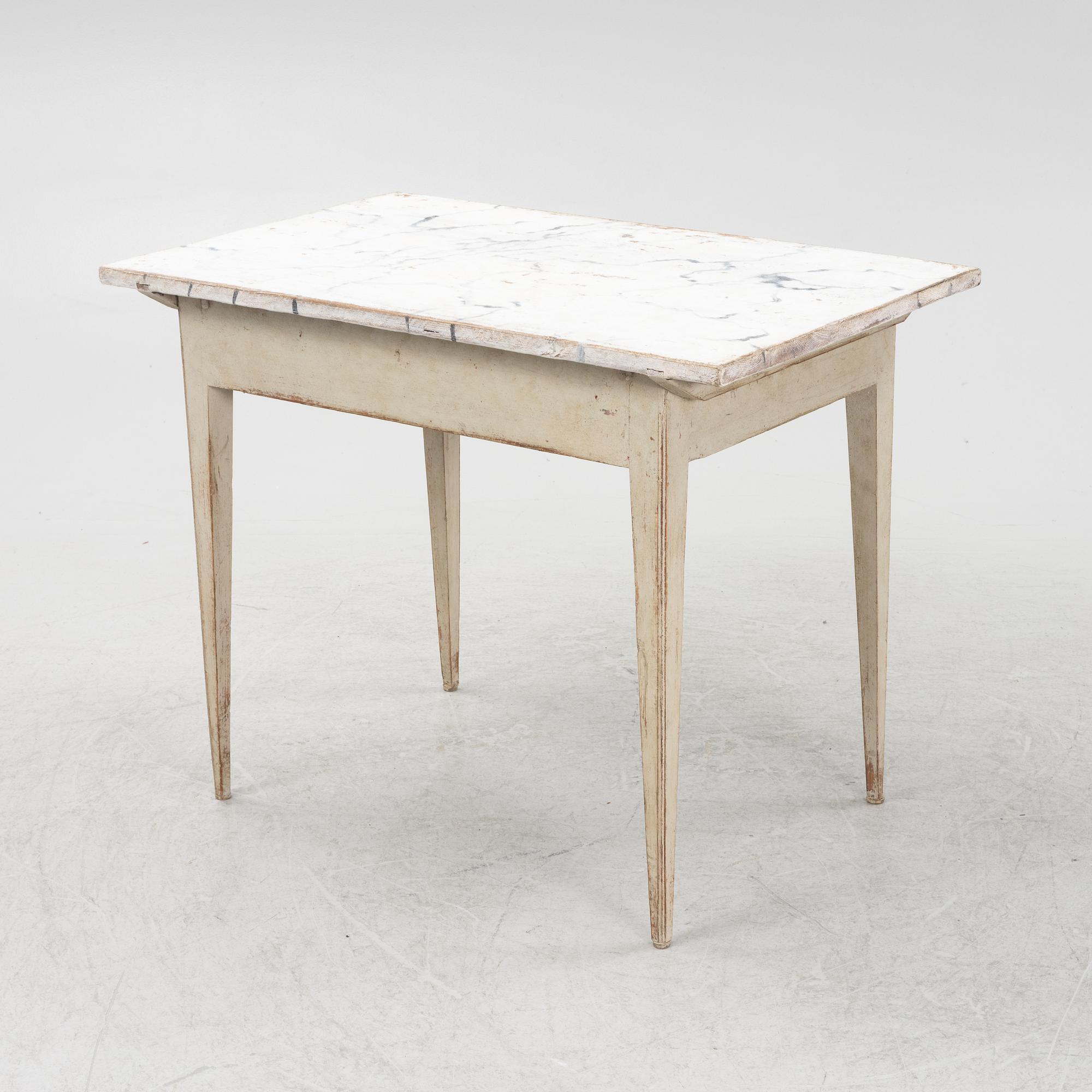 A painted Gustavian table, 19th Century.