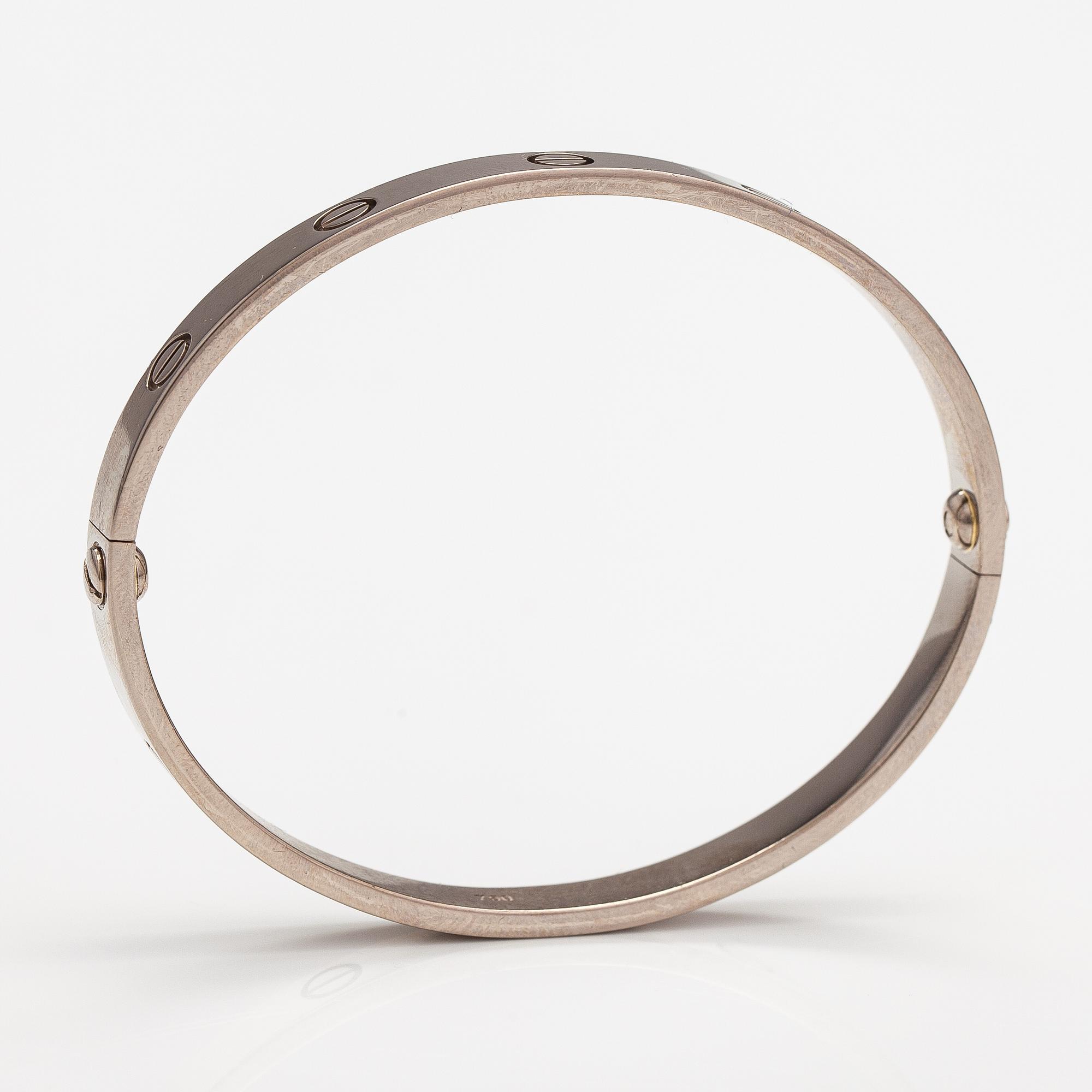 Cartier, Rannekoru "Love", 18K valkokultaa. Merkitty Cartier DC8769.