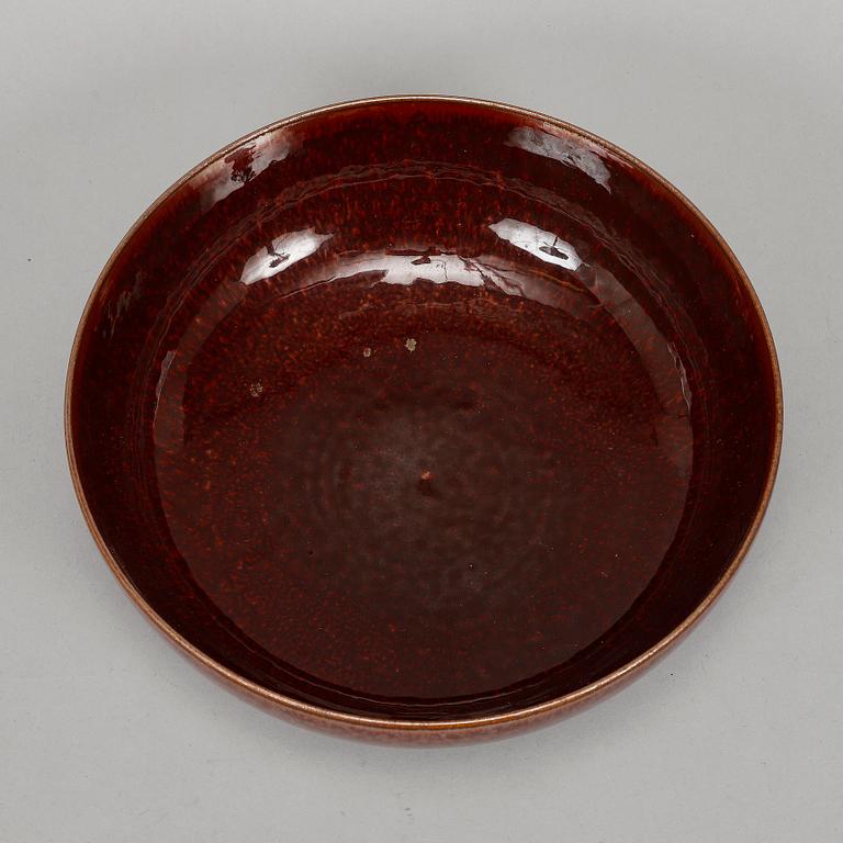 Carl-Harry Stålhane, a unique stoneware bowl, Rörstrand, 1958.