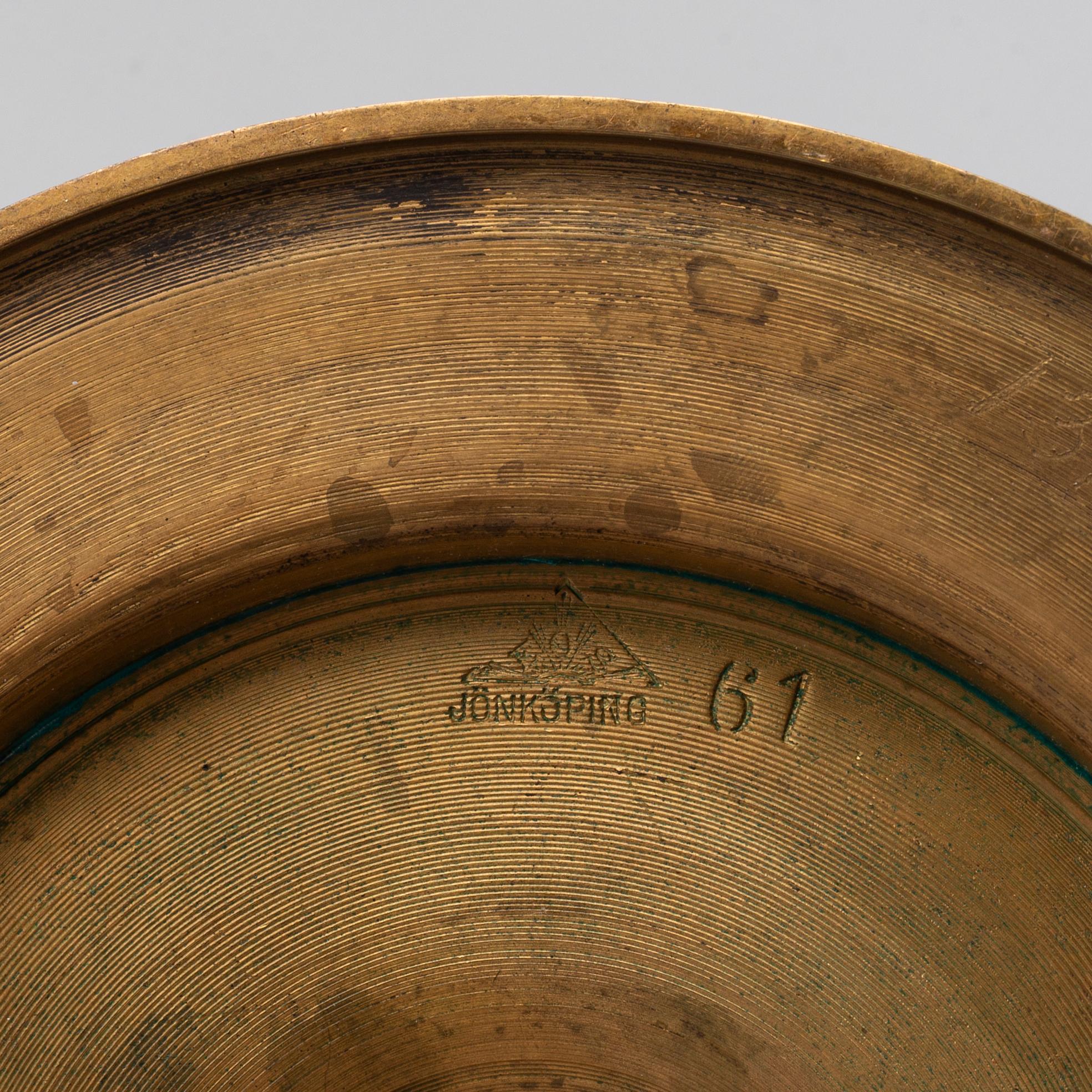 KANDELABER, mässing, Jönköping no 61, jugend, 1900-talets början.