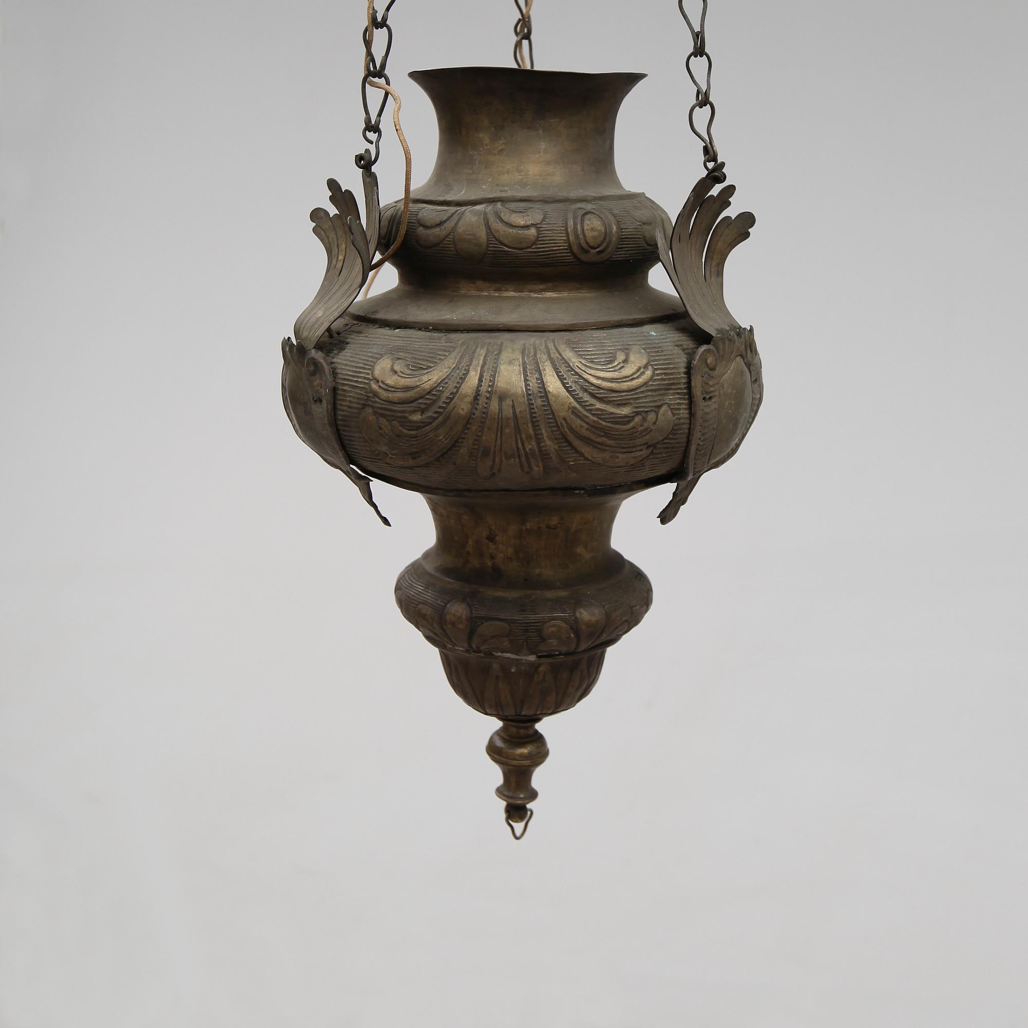 AMPEL, 1800-/1900-tal. Höjd ca 95 cm.