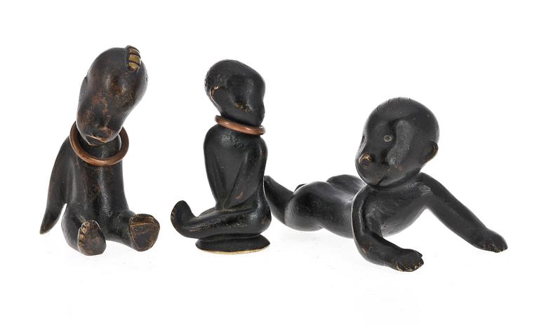 FIGURER, 3st, brons. Hagenauer, Wien, Österrike. 1930-tal.