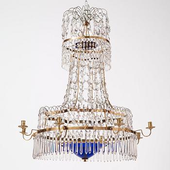 A late Gustavian circa 1800 nine-light chandelier.