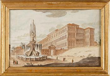 OKÄND KONSTNÄR, akvarell, 1800-tal.
