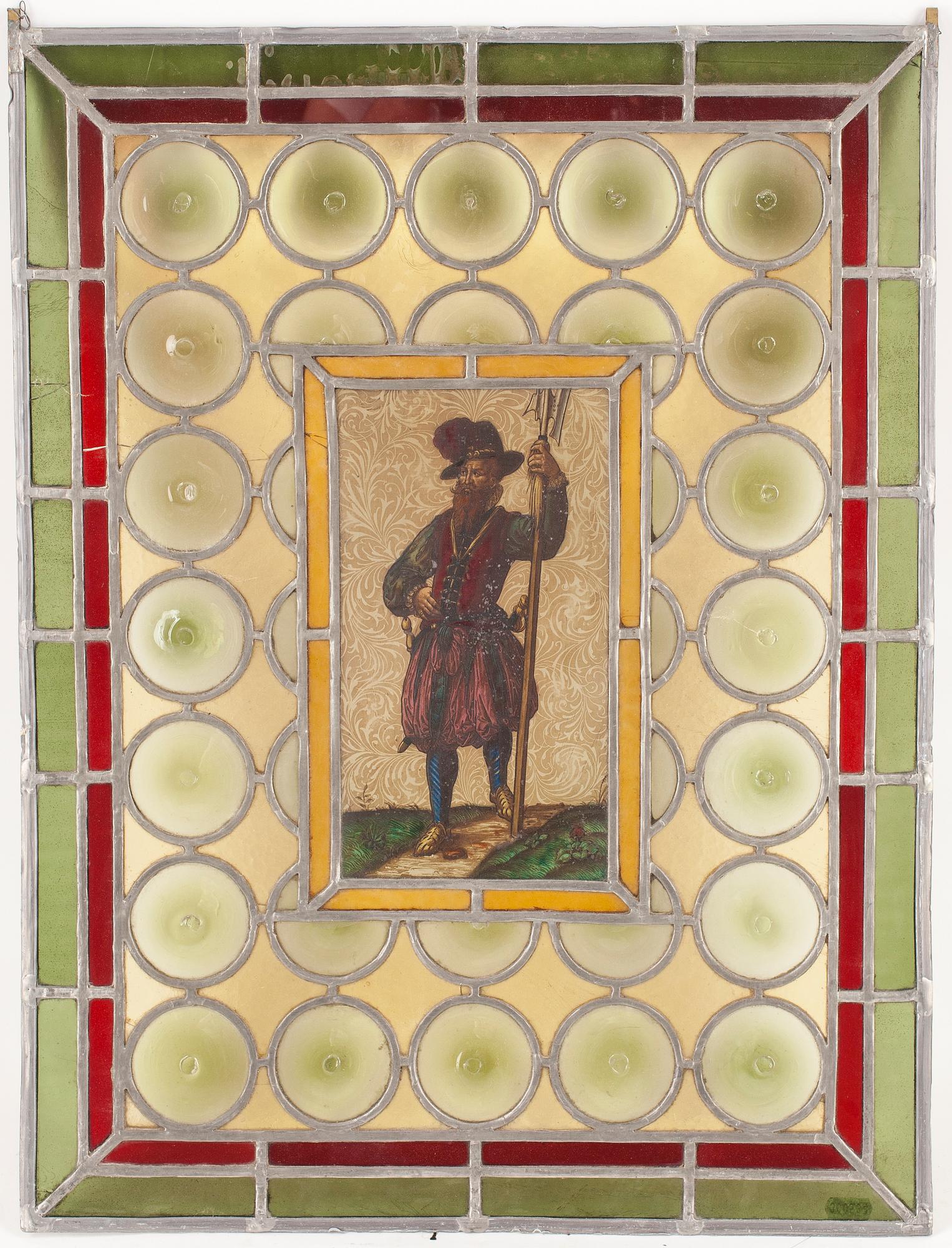 BLYFÖNSTER, ett par, sent 1800-tal.